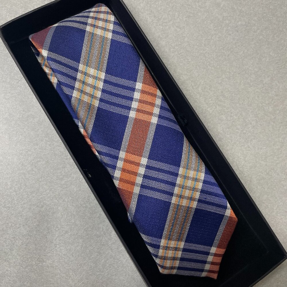 Rare Men's Plaid Blue/Orange Tie